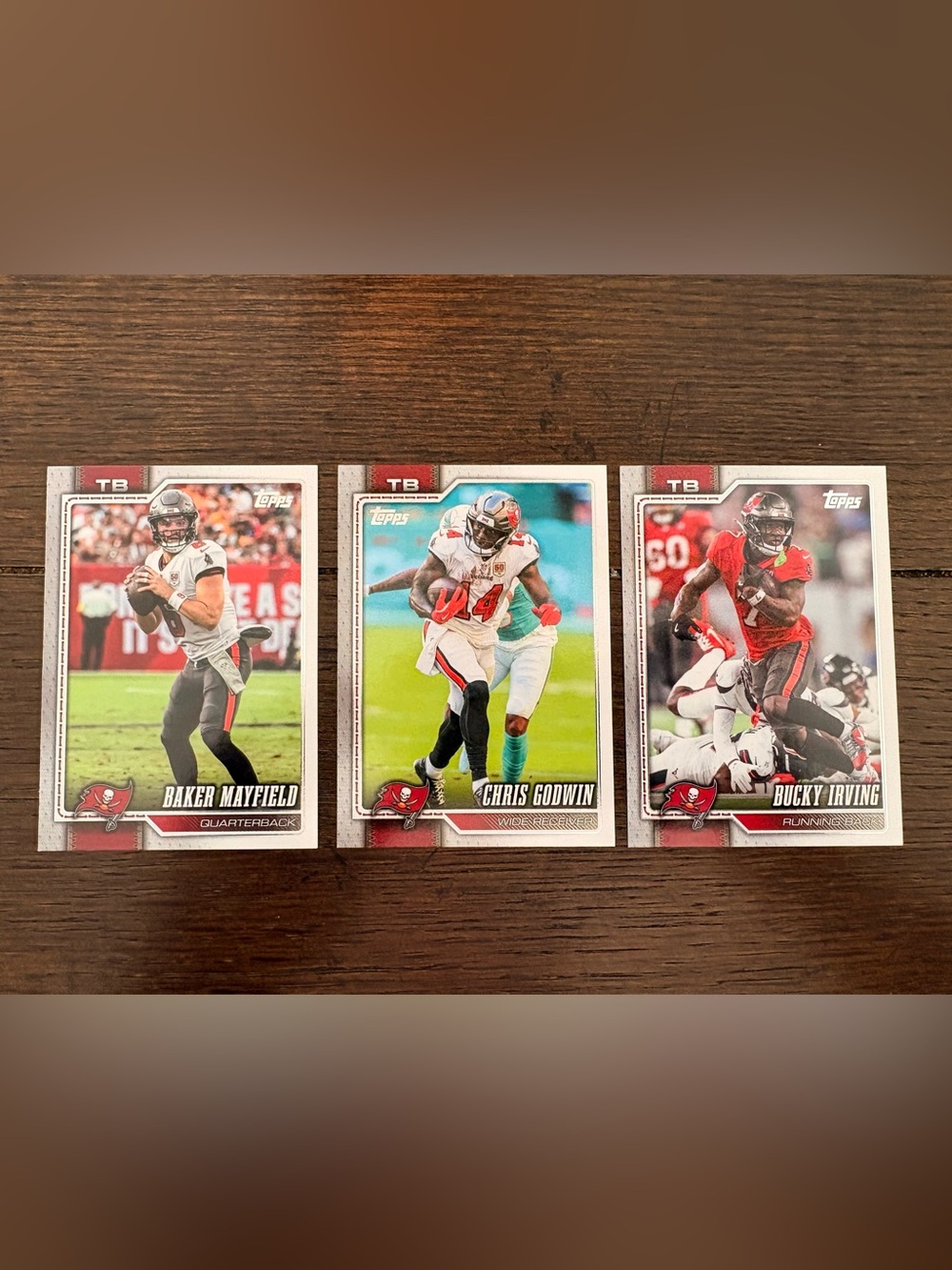 TOPPS TAMPA BAY BUCCANEERS Set of 3 Football Trading Cards MINT
